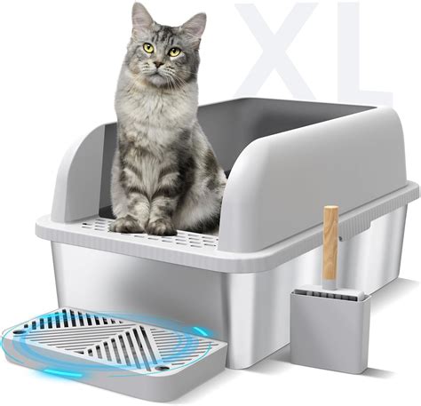 stainless steel hooded litter box|high sided litter box petsmart.